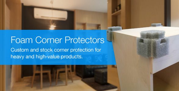 Foam corner protectors for shipping heavy items, cabinets and furniture