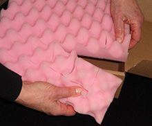 EzeeTear Antistatic Pink Convoluted Foam in Pre-Scored 16 inch Square Sheets