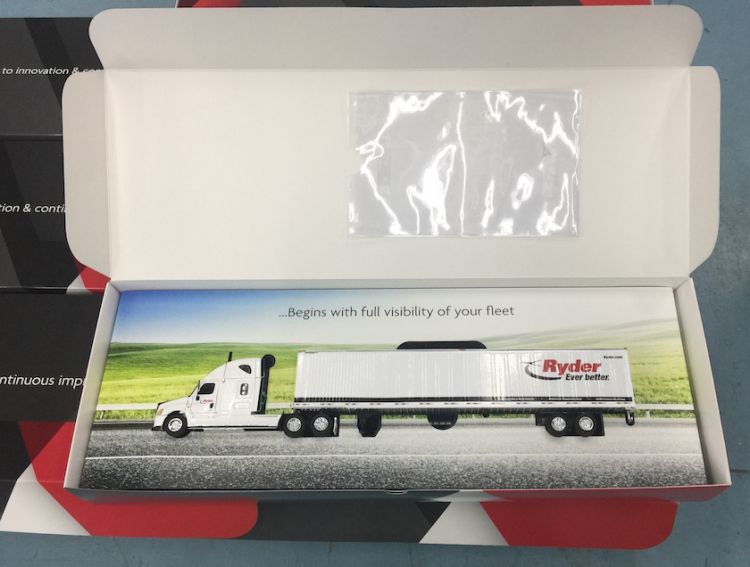 Custom marketing kit insert holds truck with black 1.7 PE foam