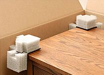EzeeCorner foam corner protectors for shipping boxes. Ideal for box-in-a-box protection and for shipping furniture, appliances, cabinets and heavy items. Three sizes. Patented design by Plastifoam.